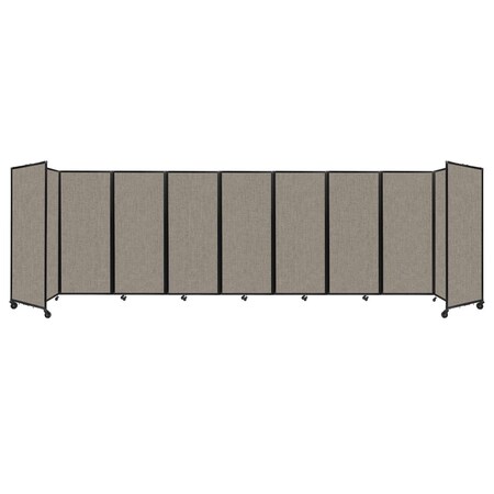 Versare Room Divider 360 Folding Portable Partition 25' x 6'10" Warm Pebble Fabric 1182958